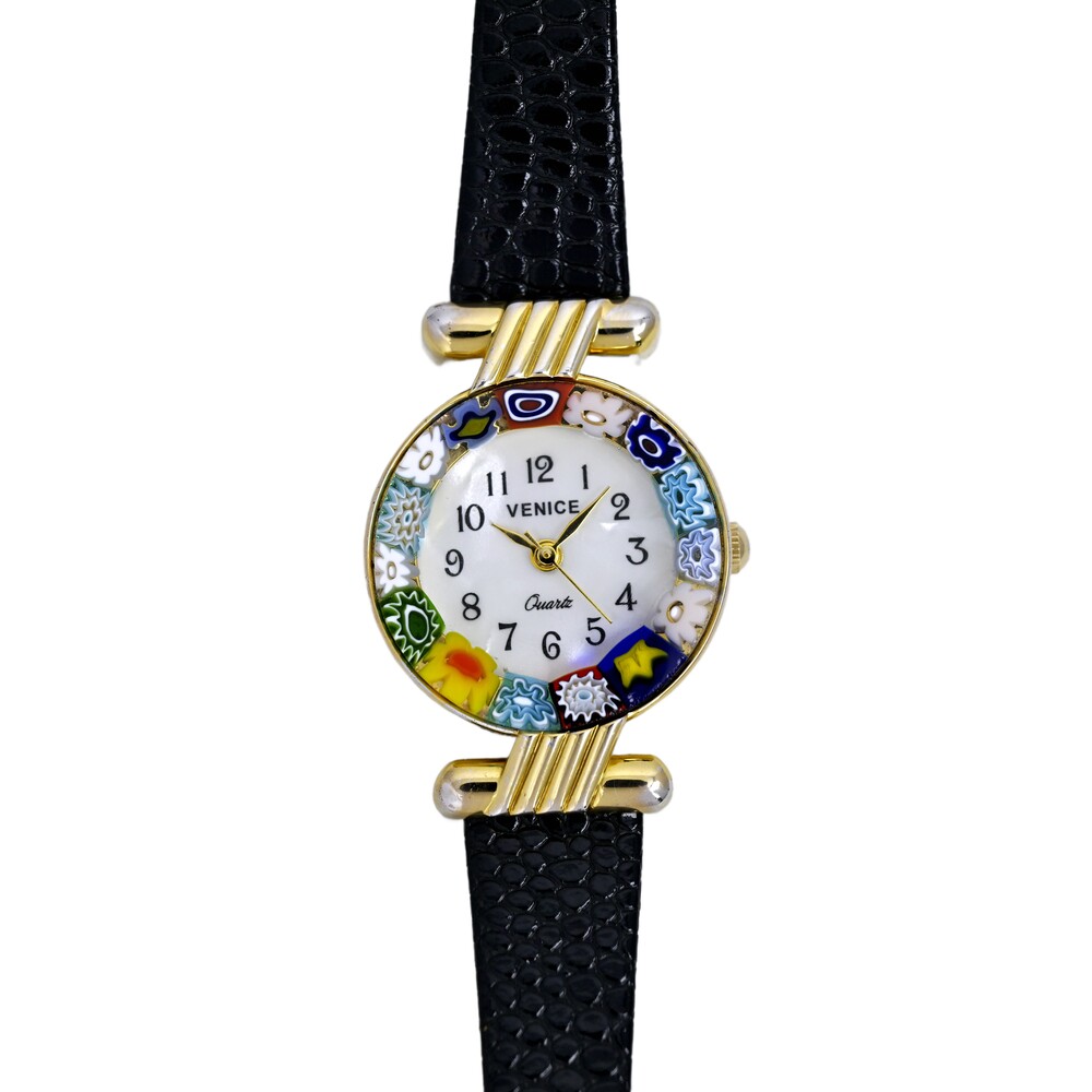 Venice Glass Ladies Italian Made Gold Plated Vintage Quartz Wrist Watch